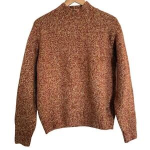Uniqlo JWAnderson Mockneck Grandma Colorful Brown Knit Wool Oversize Sweater-XXS